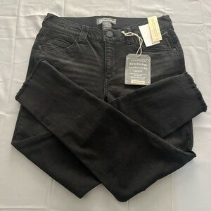 Democracy AB Technology Distressed‎ Raw Hem Stretch Jean Black Size 12